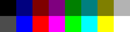 8-colour RGB palette